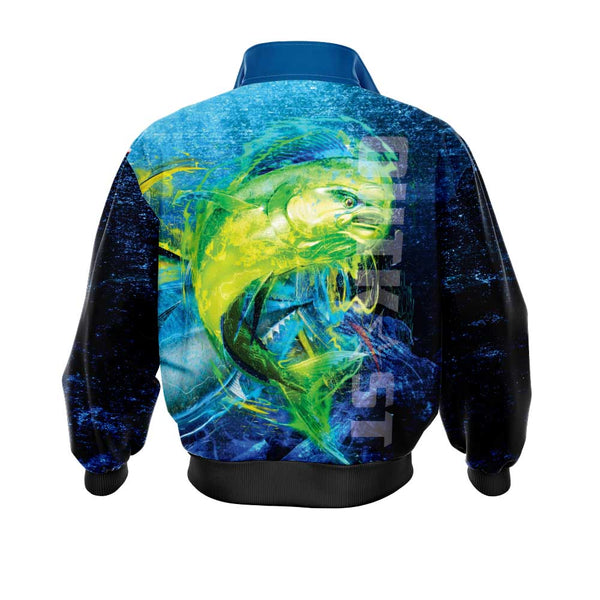 Dark Blue Grunge Hex Camo Hooded Fishing Shirt