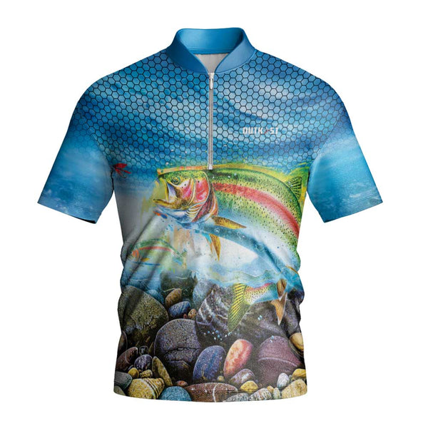 Underwater Trout Short Sleeve Fishing Shirt