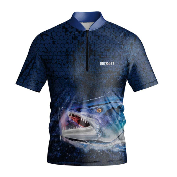 Baracuda Blue Short Sleeve Fishing Shirt