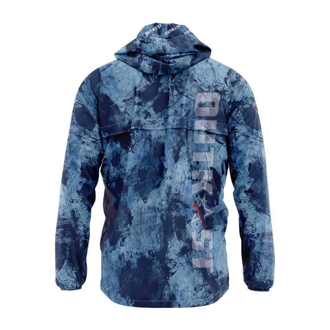 Blue Grunge Camo Fishing Waterproof Windbreaker, Drymac Jacket