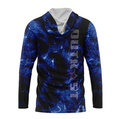 Blue Chameleon Camo Hooded Fishing Shirt