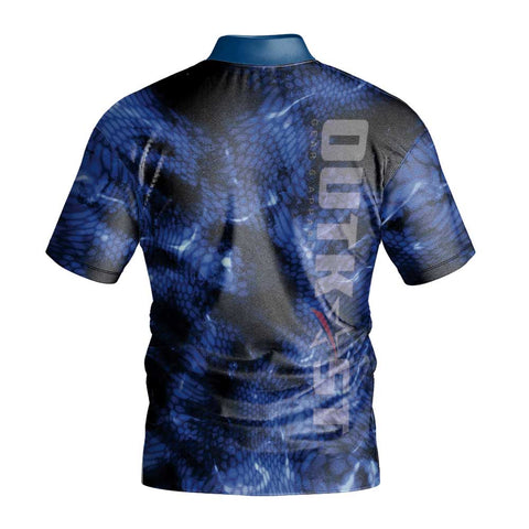 Blue Chameleon Camo Short Sleeve Fishing Shirt