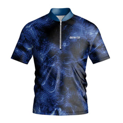 Blue Chameleon Camo Short Sleeve Fishing Shirt