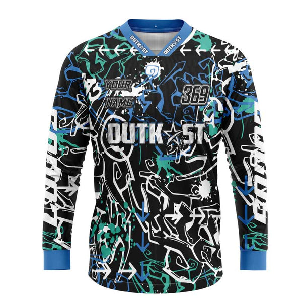 Blu Graffiti Long Sleeve MX Shirt