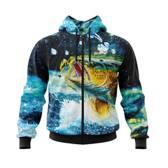 Blue Grunge Rainbow Trout Hoodie