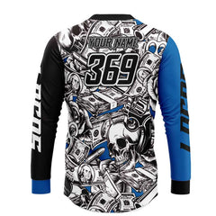 Money Skull Blue MX Shirt