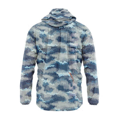 Blue Pixel Camo Fishing Waterproof Windbreaker, Drymac Jacket