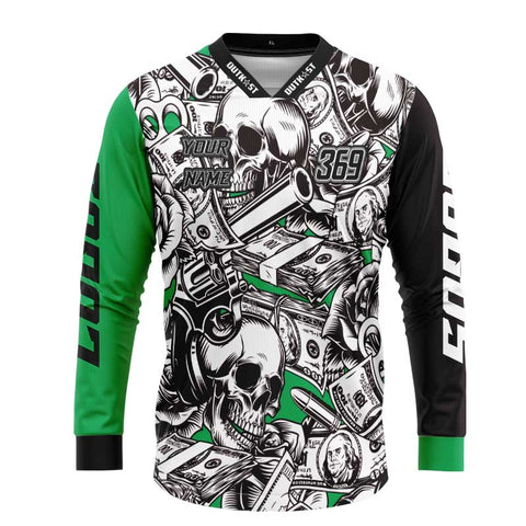 Money Skull Green MX Shirt