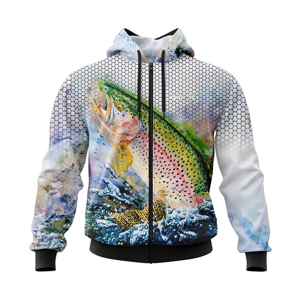 Rainbow Trout Jumping Fishing Hoodie