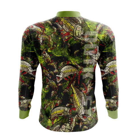 Lime TigerFish Camo Fishing Shirt