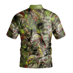 Lime TigerFish Camo Short Sleeve Fishing Shirt