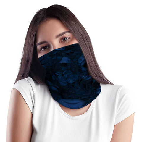 Blue Floral Skull MX Bandana