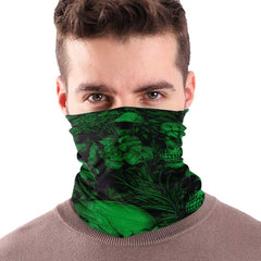 Green Floral Skull MX Bandana