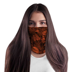 Orange Floral Skull MX Bandana