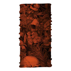 Orange Floral Skull MX Bandana