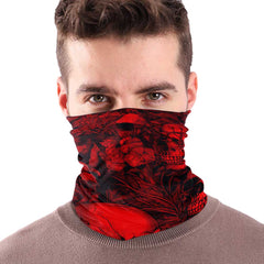 Red Floral Skull MX Bandana