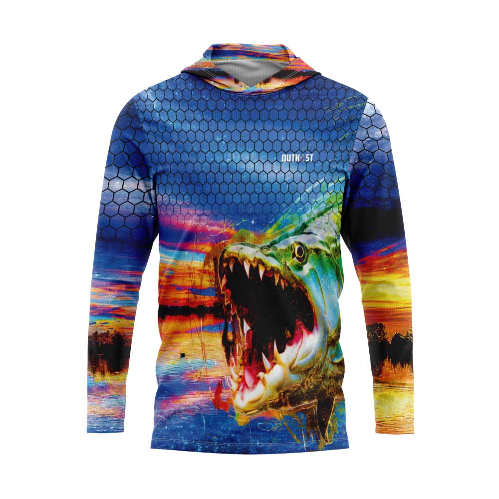World Wide Sportsman Sublimated Fish Graphic Long-Sleeve T-Shirt for Men