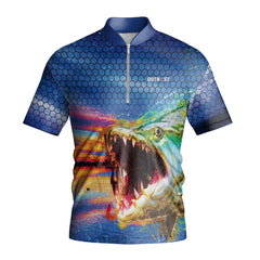 TigerFish Blue Short Sleeve Fishing Shirt