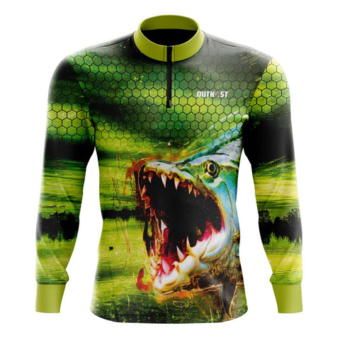 TigerFish Green Fishing Shirt