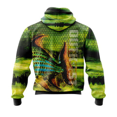 TigerFish Green Fishing Hoodie