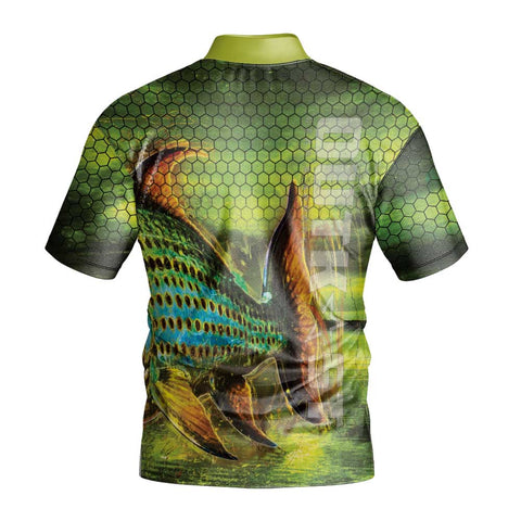 TigerFish Green Short Sleeve Fishing Shirt