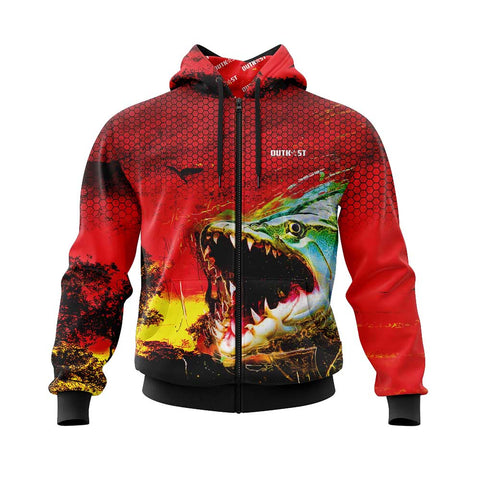 TigerFish Red Fishing Hoodie