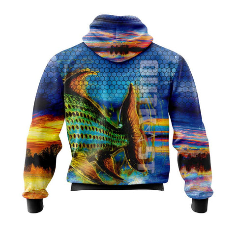 TigerFish Blue Fishing Hoodie