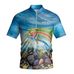 Underwater Trout Short Sleeve Fishing Shirt