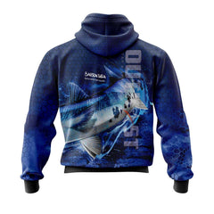 Baracuda Blue Fishing Hoodie