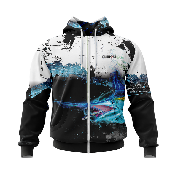 Marlin Black Fishing Hoodie