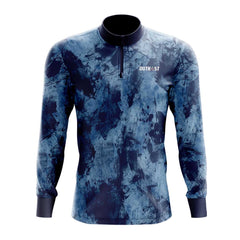 Blue Grunge Camo Fishing Shirt