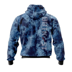 Blue Grunge Camo Hoodie