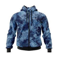 Blue Grunge Camo Hoodie