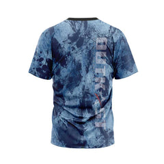 Blue Grunge Camo Fishing Shirt