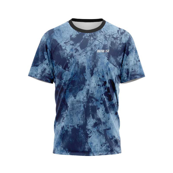 Blue Grunge Camo Fishing Shirt