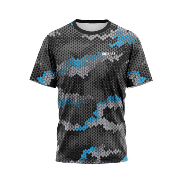 Blue Hex Camo Fishing Tshirt