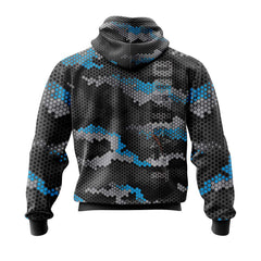 Blue Hex Camo Hoodie