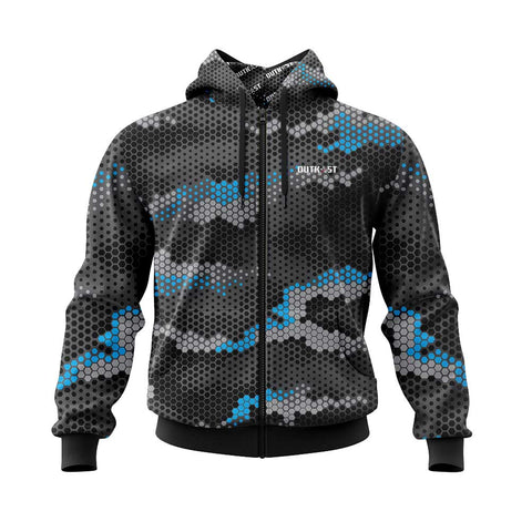 Blue Hex Camo Hoodie