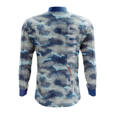 Blue Pixel Camo Fishing Shirt