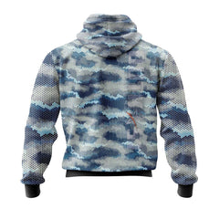 Blue Pixel Camo Hoodie