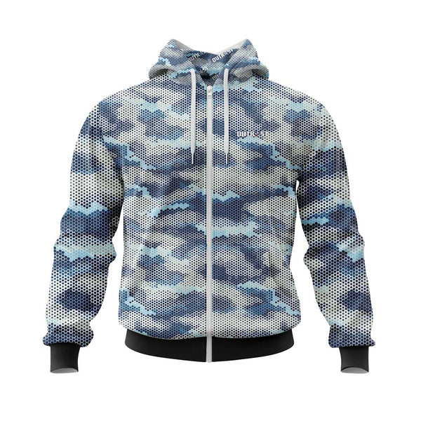 Blue Pixel Camo Hoodie