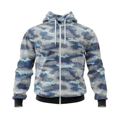 Blue Pixel Camo Hoodie