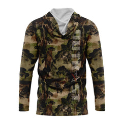 Brown Bass Camo Hooded Shirt