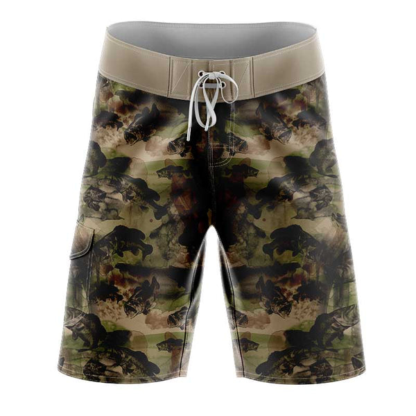 Brown Bass Camo Slim Fit BoardShorts