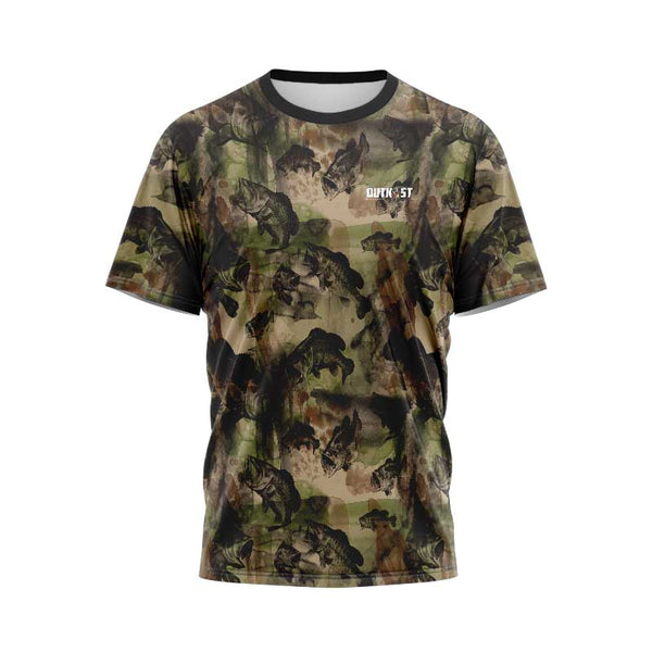 Brown Bass Camo Fishing Tshirt