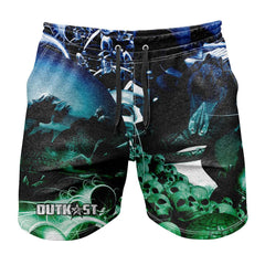 Green Energy Skull Board Shorts