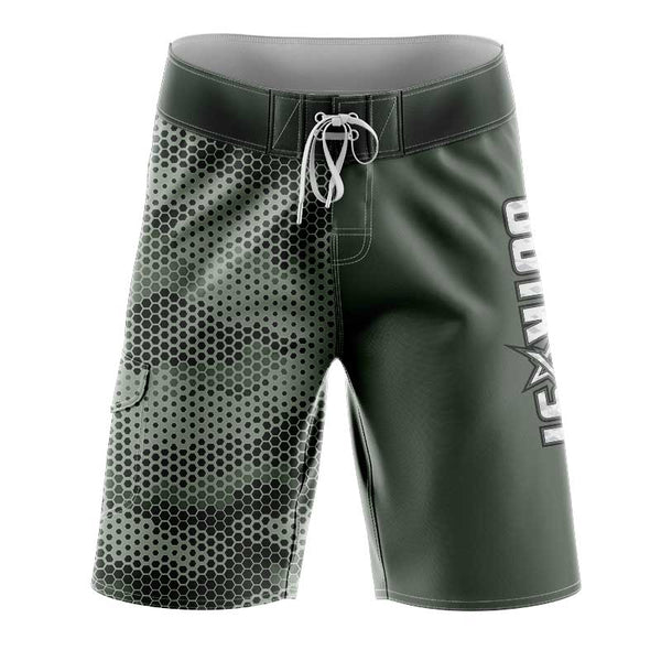 GreenHexCamo Slimfit BoardShorts