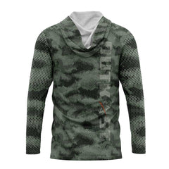 Green Hex Camo Hooded Fishing Shirt