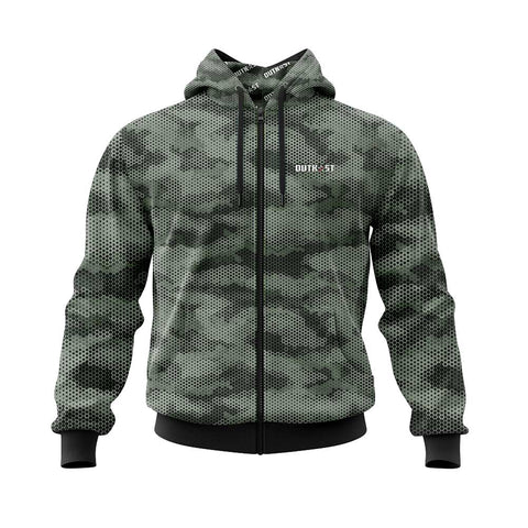 Green Hex Camo Fishing Hoodie