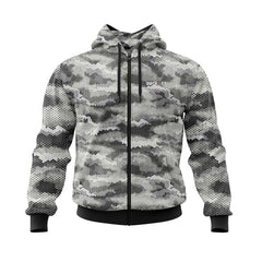 Grey Hex Camo Fishing Hoodie